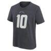 Justin Herbert Los Angeles Chargers Nike Youth Name & Number T-Shirt - - Side View
