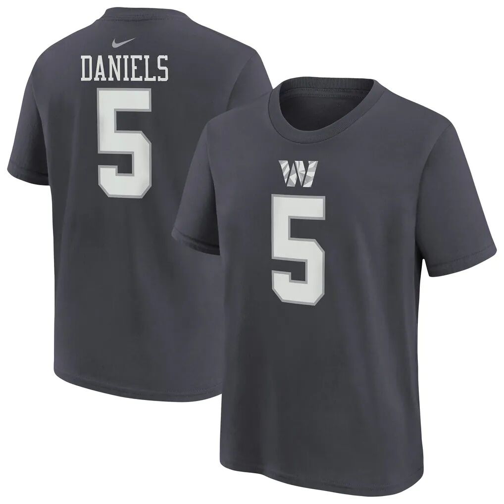 Jayden Daniels Washington Commanders Nike Youth Name & Number T-Shirt - Anthracite
