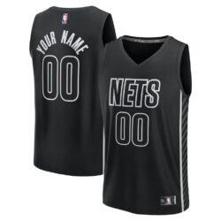 Brooklyn Nets Fashion7 Youth Fast Break Custom Jersey - Black - Front View