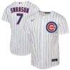Dansby Swanson Chicago Cubs Nike Youth Home Replica Jersey - White - Front View