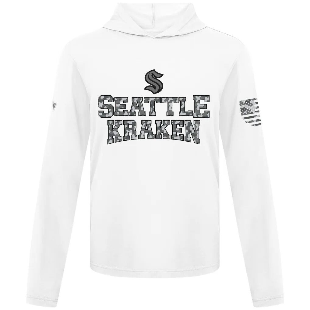 Seattle Kraken Levelwear Anthem Camo Long Sleeve Hooded T-Shirt