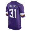 DeeJay Dallas Minnesota Vikings Nike Team Game Jersey - Purple - Alt2
