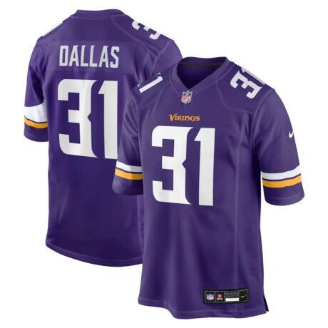 DeeJay Dallas Minnesota Vikings Nike Team Game Jersey - Purple - Front View