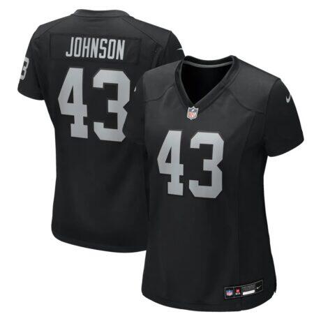 Dalton Johnson Las Vegas Raiders Nike Women's Team Game Jersey - Black - Front View