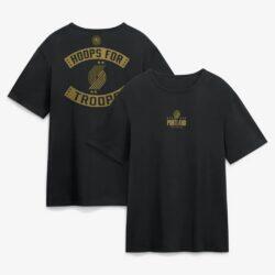 Portland Trail Blazers Hoops For Troops T-Shirt - Black - Front View