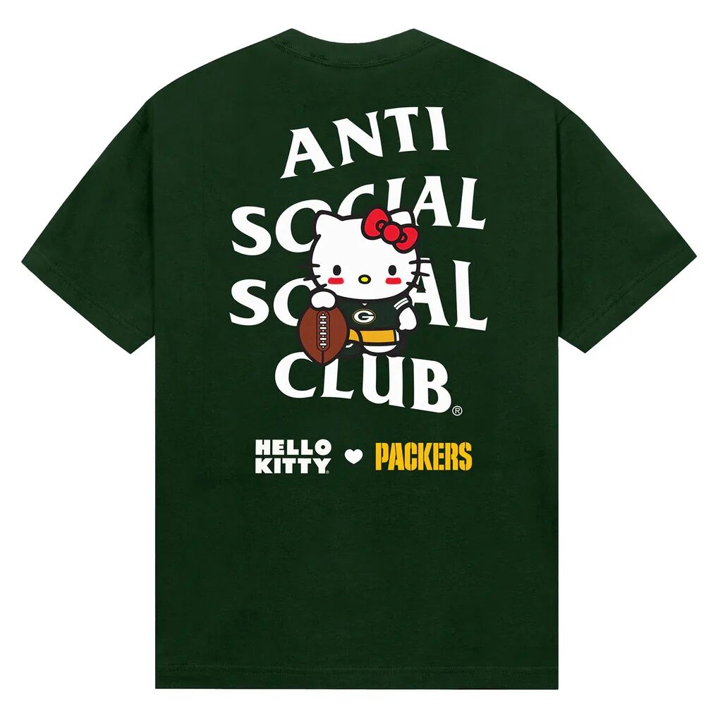 Green Bay Packers AntiSocialSocialClub Unisex Hello Kitty Blitz T-Shirt