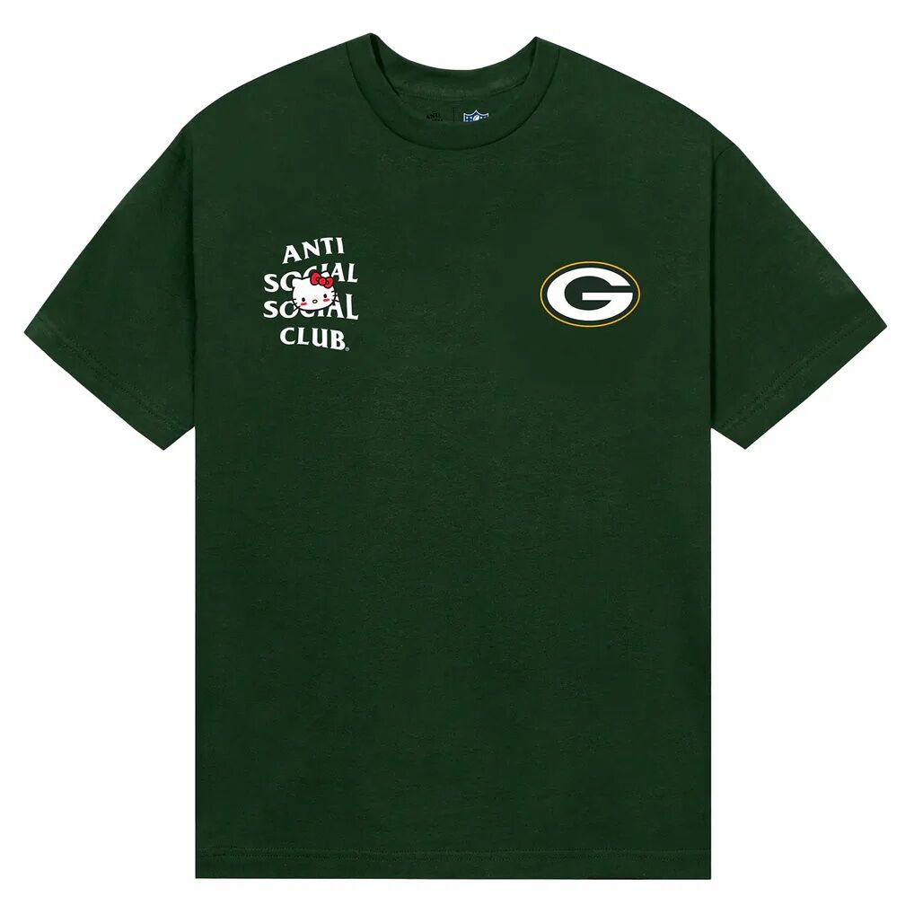 Green Bay Packers AntiSocialSocialClub Unisex Hello Kitty Blitz T-Shirt