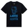 Detroit Lions AntiSocialSocialClub Unisex Hello Kitty Touchdown T-Shirt - Black - Side View