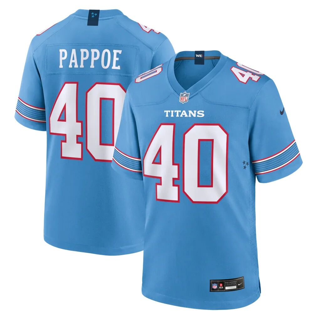 Owen Pappoe Tennessee Titans Nike Team Game Jersey - Light Blue