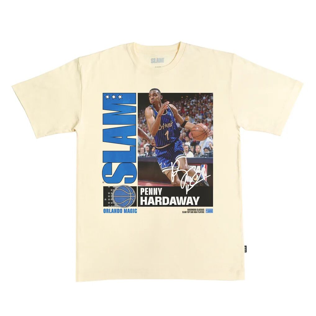 Penny Hardaway Orlando Magic SLAM Unisex Top 500 Heavy T-Shirt - Cream - Side View