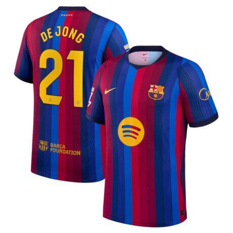 Frenkie de Jong Barcelona Nike 2026/27 Home Match Authentic Jersey - Red - Front View