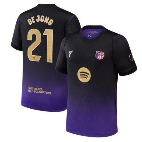 Frenkie de Jong Barcelona Nike Youth 2026/27 Away Stadium Replica Jersey - Purple - Front View