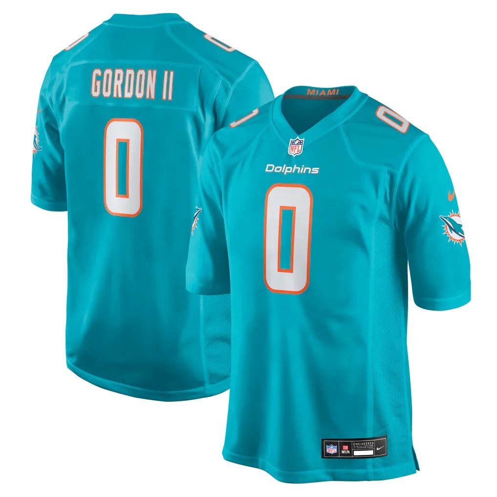 Ollie Gordon II Miami Dolphins Nike Team Game Jersey - Aqua