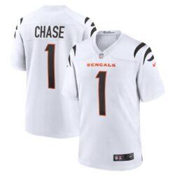 Ja'Marr Chase Cincinnati Bengals Nike Game Jersey - White - Front View