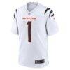 Ja'Marr Chase Cincinnati Bengals Nike Game Jersey - White - Side View