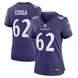 Chuma Edoga Baltimore Ravens Nike Women's Team Game Jersey - Purple - Front View