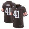 Eric Gray Cleveland Browns Nike Team Game Jersey - Brown - Front View