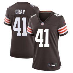Eric Gray Cleveland Browns Nike Women's Team Game Jersey - Brown - Front View