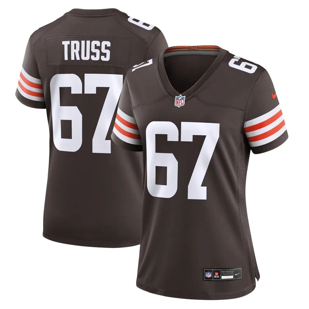Xavier Truss Cleveland Browns Nike Women's Team Game Jersey - Brown - Front View