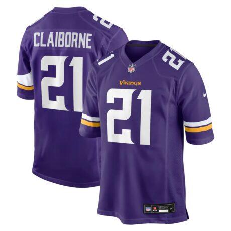 Demond Claiborne Minnesota Vikings Nike Team Game Jersey - Purple - Front View