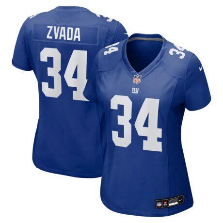 Dominic Zvada New York Giants Nike Women's Team Game Jersey - - Front View