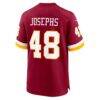 Joshua Josephs Washington Commanders Nike Team Game Jersey - - Detail View