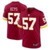 Austin Keys Washington Commanders Nike Team Game Jersey - - Front View