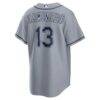Junior Caminero Tampa Bay Rays Nike Road Stadium Jersey - Gray - Detail View