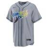 Junior Caminero Tampa Bay Rays Nike Road Stadium Jersey - Gray - Side View