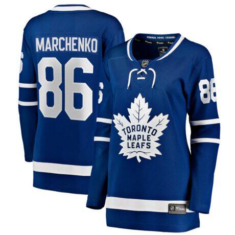 Kirill Marchenko Toronto Maple Leafs Fashion7 Women's Home Breakaway Jersey - Blue - Front View
