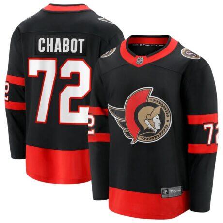 Thomas Chabot Ottawa Senators Fashion7 Home Breakaway Jersey - Black - Front View