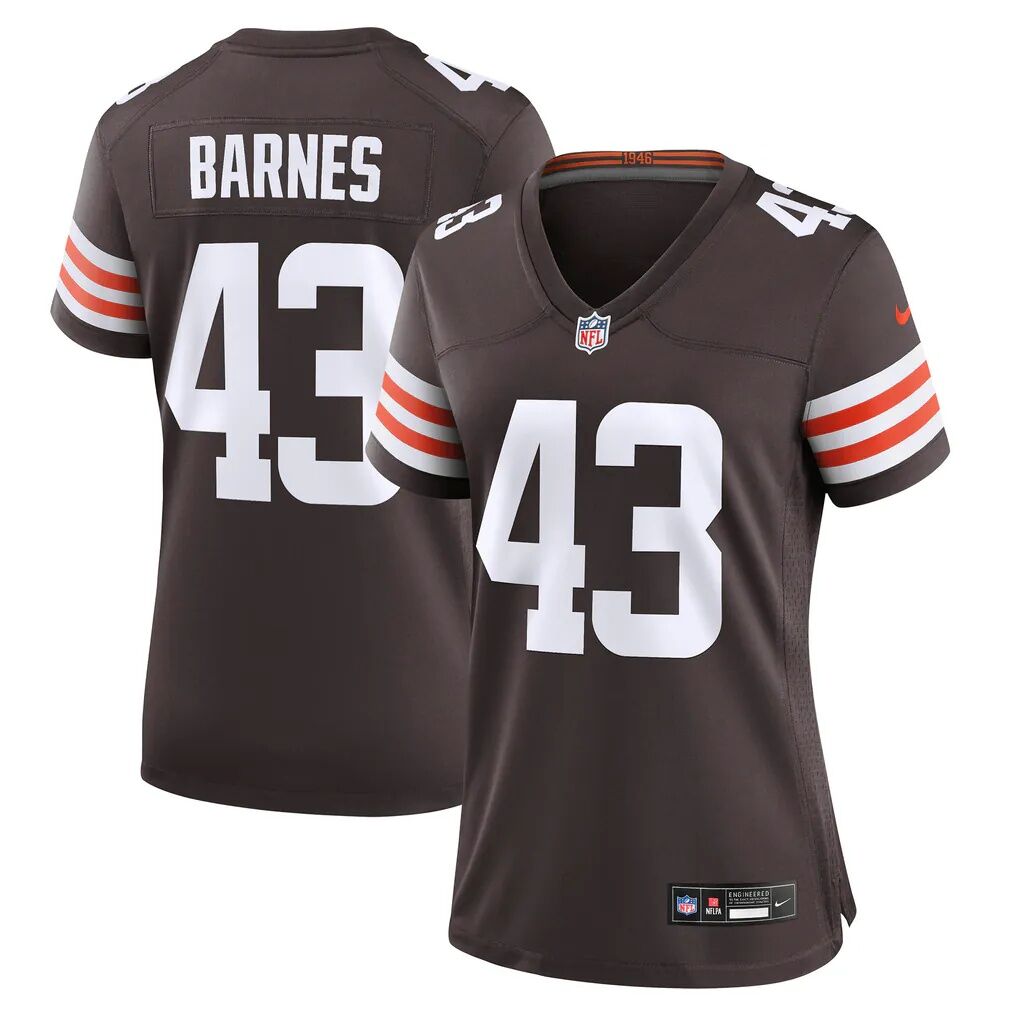Krys Barnes Cleveland Browns Nike Women's Team Game Jersey - Brown - Front View