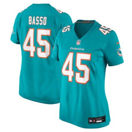Luke Basso Miami Dolphins Nike Women's Team Game Jersey - - Front View