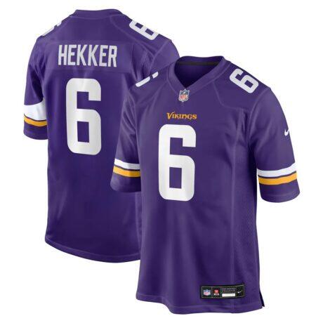 Johnny Hekker Minnesota Vikings Nike Team Game Jersey - Purple - Front View