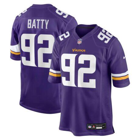 Tyler Batty Minnesota Vikings Nike Team Game Jersey - Purple - Front View