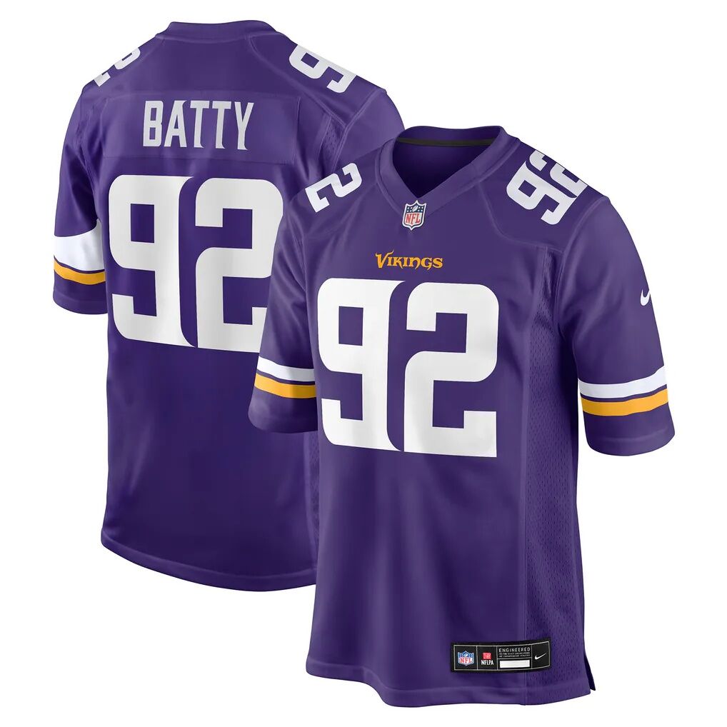 Tyler Batty Minnesota Vikings Nike Team Game Jersey