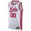 Brooklyn Nets Nike Unisex Custom Swingman Jersey - White - Side View