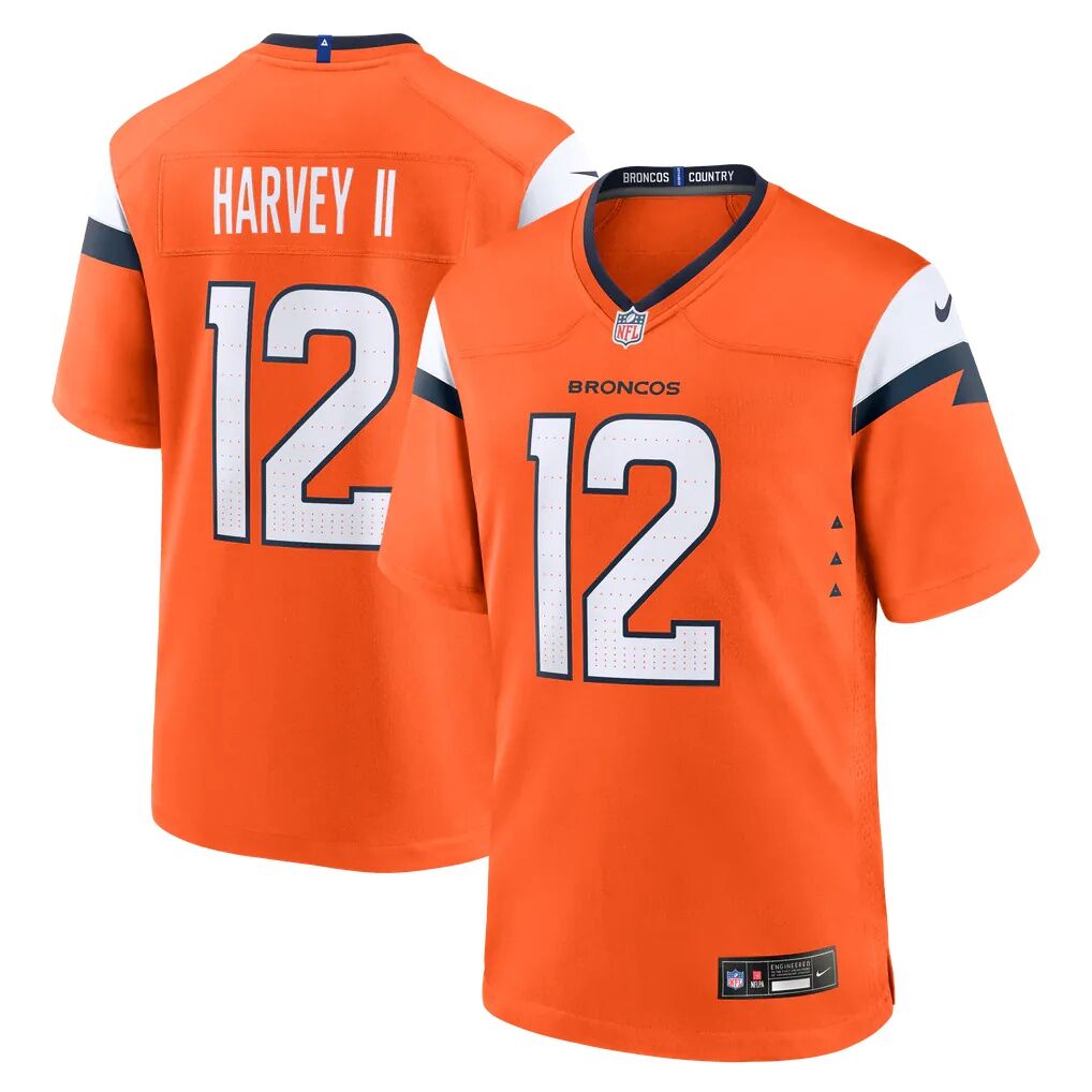 RJ Harvey Denver Broncos Nike Team Game Jersey - Orange - Front View