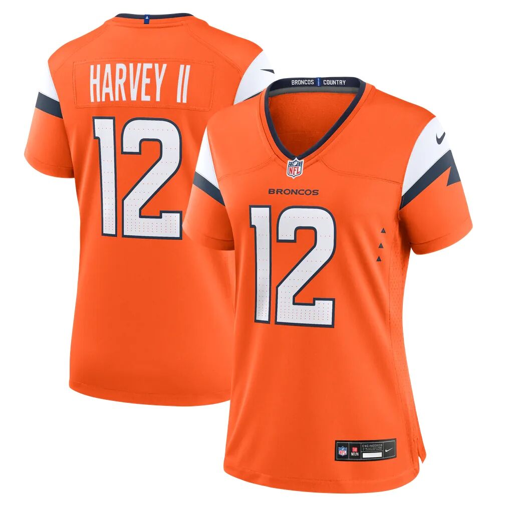 RJ Harvey Denver Broncos Nike Women's Team Game Jersey - Orange - Front View