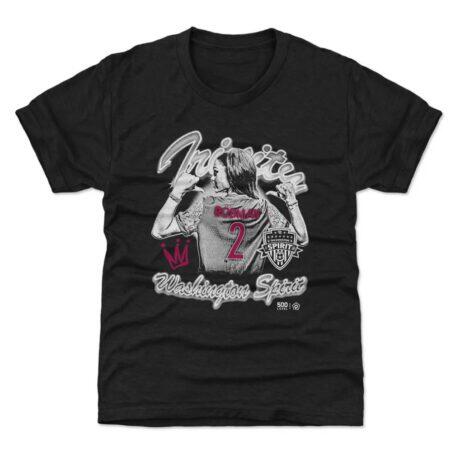 Trinity Rodman Washington Spirit 500 Level Youth Player Graphic T-Shirt - Black - Front View
