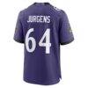 Cam Jurgens Baltimore Ravens Nike Team Game Jersey - Purple - Detail View