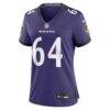 Cam Jurgens Baltimore Ravens Nike Women's Team Game Jersey - Purple - Side View