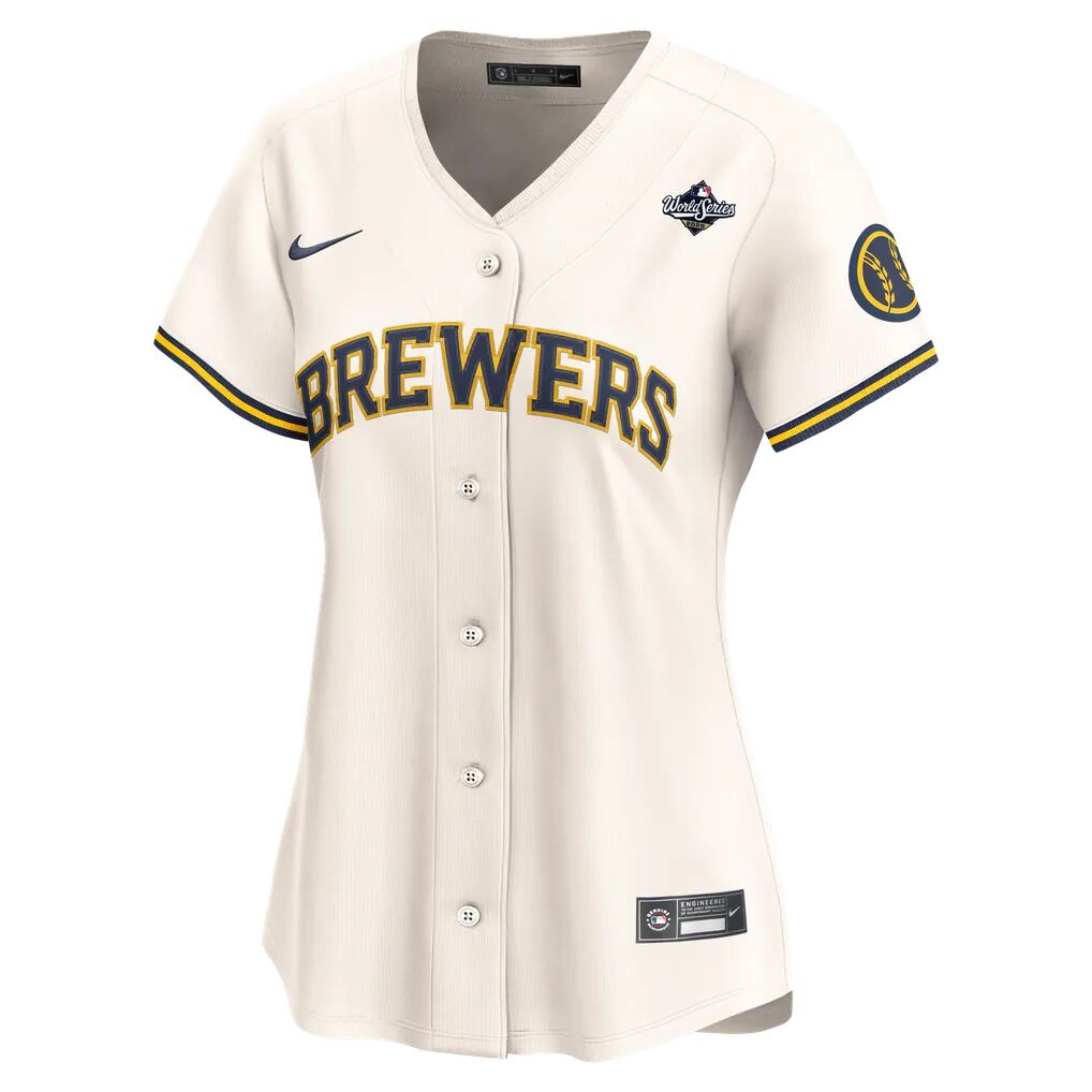 Milwaukee Brewers Nike Women's 2026 World Series Patch Home Limited Custom Jersey