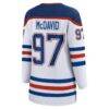Connor McDavid Edmonton Oilers Fashion7 Women's Captain's Patch Breakaway Jersey - White - Detail View